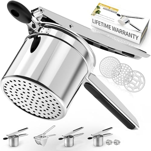SPEENSUN Heavy Duty Potato Ricer, 3 Interchangeable Discs, Stainless