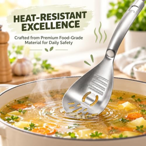 5-in-1 Stainless Steel Cooking Spoon, Multifunctional Kitchen Tool