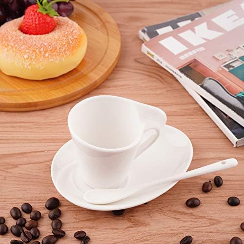 2.5oz Espresso Ceramic Cups Set of 6 with Saucers & Spoons