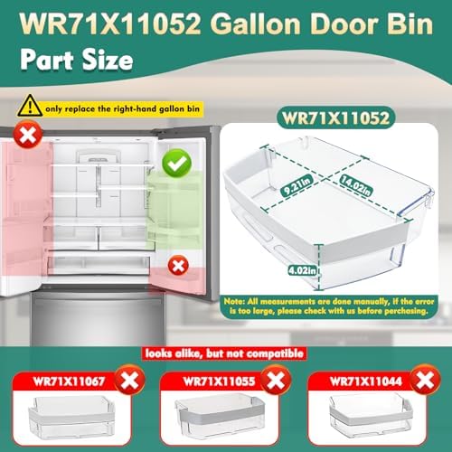 WR71X11052, PS6883671 Gallon Door Bin Compatible with ge