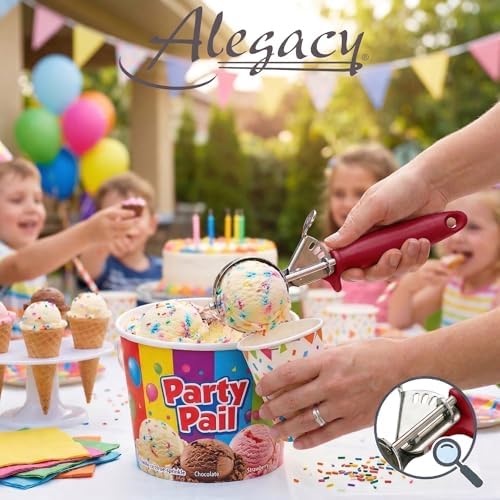 Alegacy Ice Cream Scoop Disher 1 3/4 oz – Stainless Steel Commercial