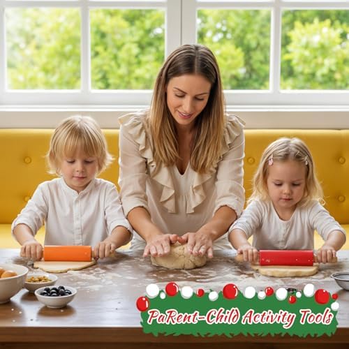 10 Pcs Small Rolling Pin Kids 9 Inch Mini Rolling Pin Silicone Wooden