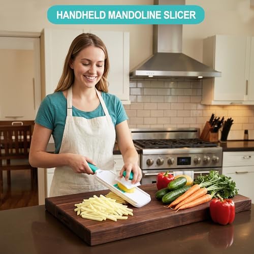 DINM Handheld Mandoline Slicer, Stainless Steel, 3 Blades