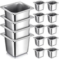 Rtteri 22 Pcs 1/6 Size Pan 6 Inch Deep Metal Hotel Steam Table Pan