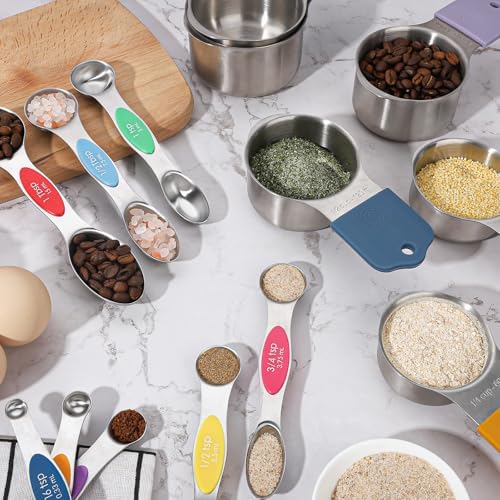 Magnetic Measuring Cups and Spoons Sets Stainless Steel Measuring Cup