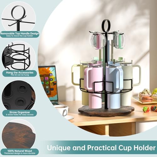 DTUQYX Water Bottle Organizer for Stanley Tumbler, Rotating Stanley