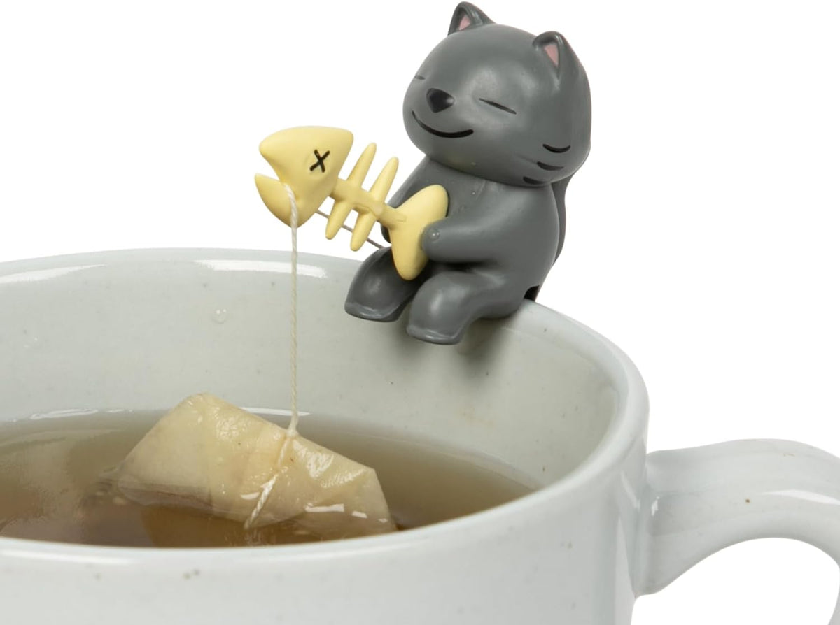 Tea Mates - 1pc Cute Fishing Cat - Tea Bag Holder and String Rest