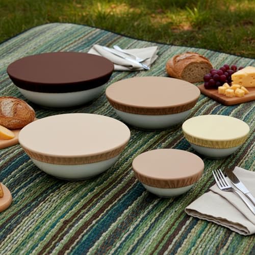 Reusable Beeswax Bowl Covers, 5 Pcs, Brown