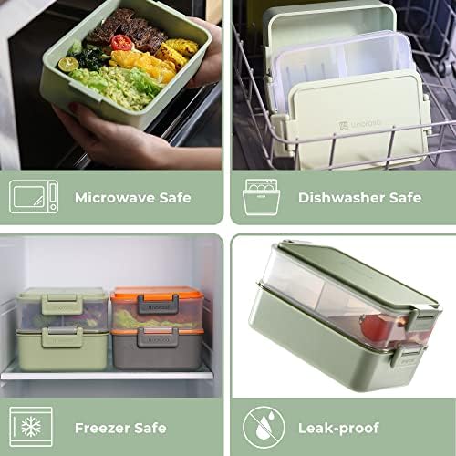 linoroso 2-Tier Adult Bento Box, 4 Compartments
