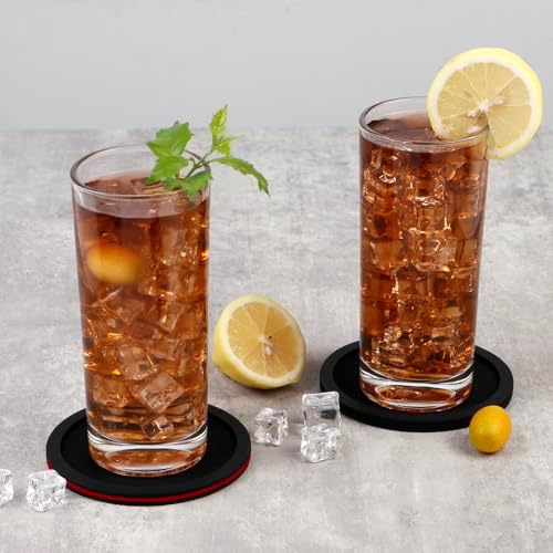 Sleek Absorbent Coasters with Holder – Silicone Cup Mat with Removable