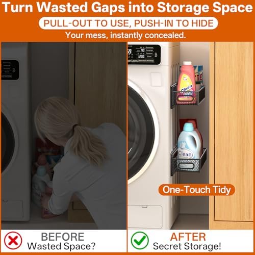 DTUQYX 2-Pack Slidable Magnetic Laundry Organizer