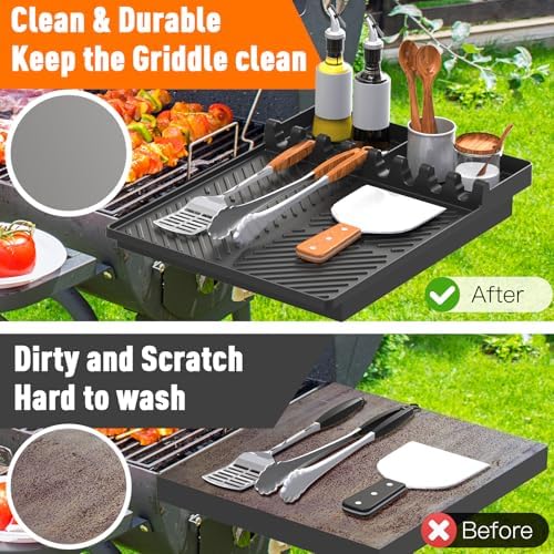 Silicone Grill Mat Compatible with Blackstone, Black