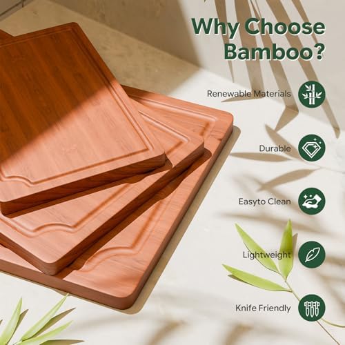 Simple Trending Bamboo Cutting Board Set of 3 Wooden Cutting Boards