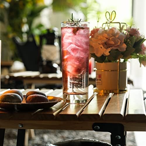 LUXU Highball Glasses,6pc Drinking Glasses,10 oz Tall Glass Sets