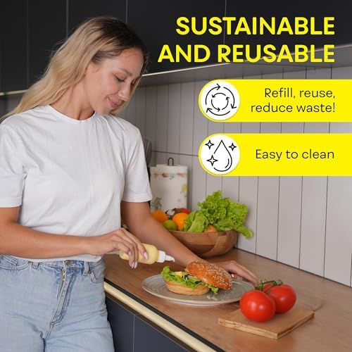 BRIGHTFROM Squeeze Bottles - 4 OZ Empty Plastic Containers for