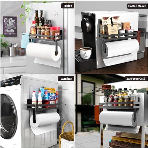 DELITON Magnetic Paper Towel Holder for Fridge, Black