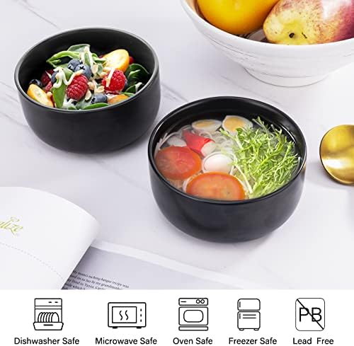 Aquiver 10 Ounces Ceramic Bowl Set - Porcelain Matte Small Bowls