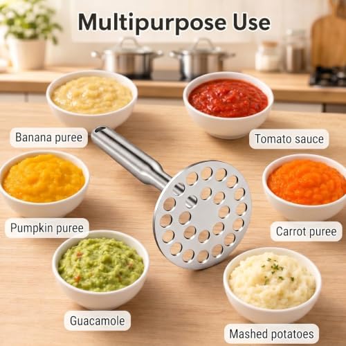 Banana Masher, 316 Stainless Steel Masher with Reinforced Thick