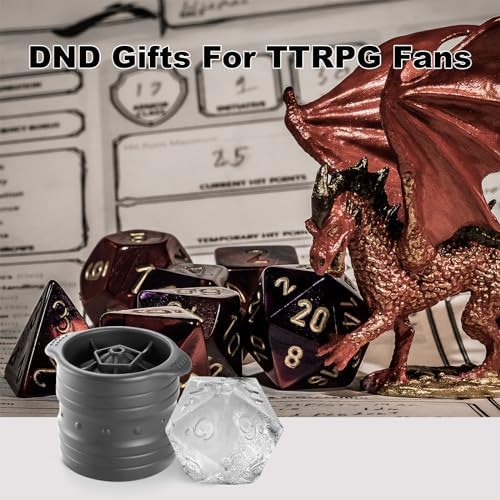 Nax Caki D20 Dice Ice Mold, DND Gamer Gifts for Men Women, Cool