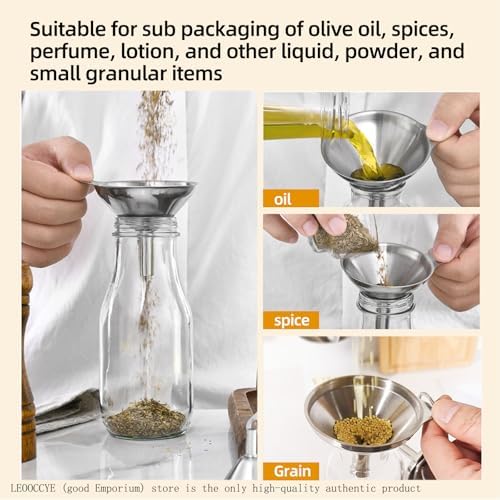 3 Pcs Stainless Steel Kitchen Funnel Made of Food-Grade Stainless