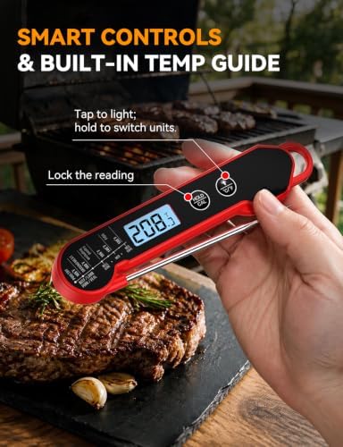 Instant Read Digital Meat Thermometer, IP67 Waterproof