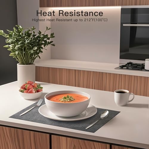 DOLOPL Placemats Set of 6, Reversible Faux Leather Place Mats