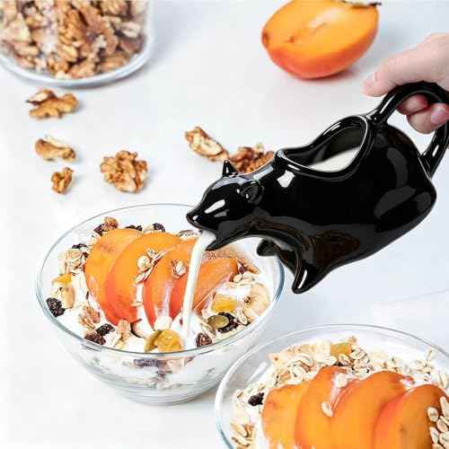 Cat Gravy Boat, 8.5 Oz Ceramic Sauce Boat for Gravy, Warming Sauces