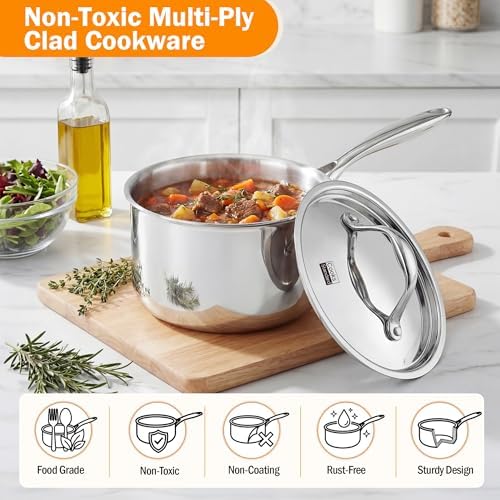 Cooks Standard Multi-Ply Clad Stainless Steel Pots and Pans Set, 10-pc