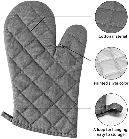 6Pcs Cotton Oven Mitts and Pot Holders Set Durable Hot Pads Machine