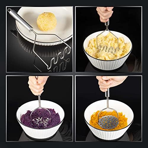 2 Pcs Potato Smasher, Mashed Potato Masher, Stainless Steel Masher