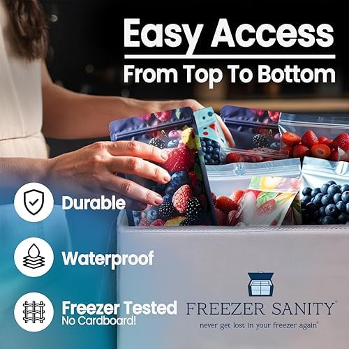 Stackable Collapsible Chest Freezer Organizer Bins, 2pk