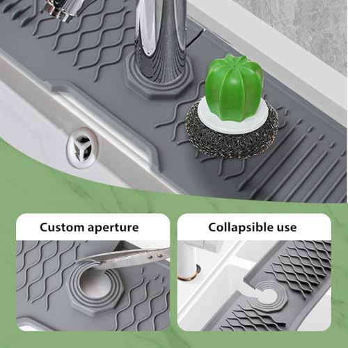 Kitchen Silicone Sink Faucet Mat, 2026 New Foldable Faucet Mat for