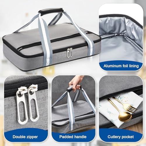 FoldTier Glass Baking Dish with Lid and Carrier, 9 x 13 Inch
