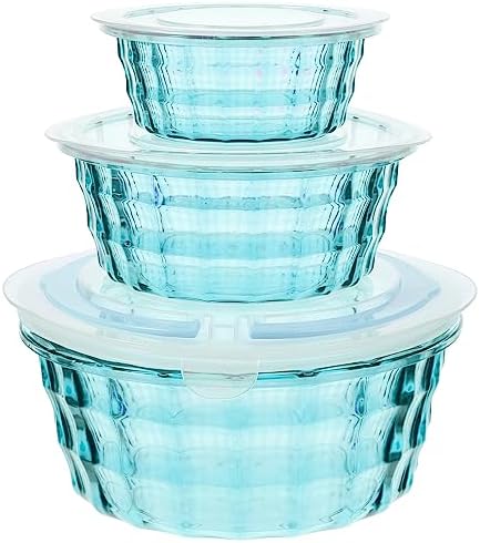 3pcs Salad Mixing Bowl With Lid Set, Clear Nesting Bowls Meal Prep