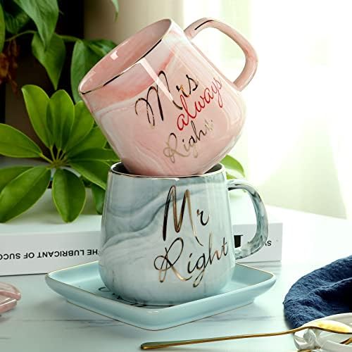 Mr and Mrs Coffee Mugs Gifts Set, Engagement Wedding Gifts for Couples