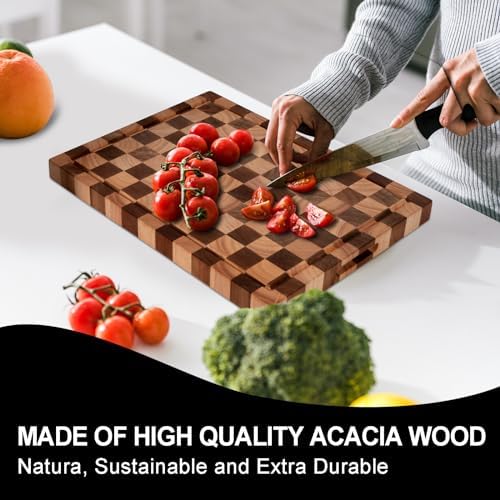 Acacia Wood Cutting Board, 20 x 15 x 1.5 in