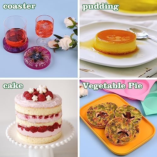 HUAKENER 2 Pcs Silicone Muffin Top Pan for Baking, 4 Inch Round Baking