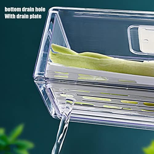 Fridge Storage Containers with Adjustable Vents and Draining Plate