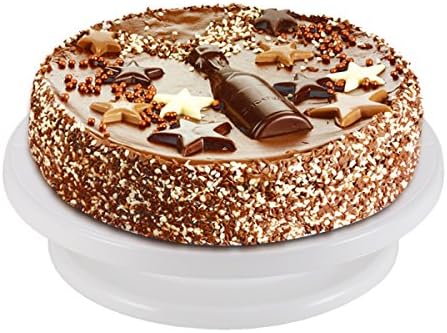 Cake Decorating Turntable with Decorating Comb and Icing Smoother