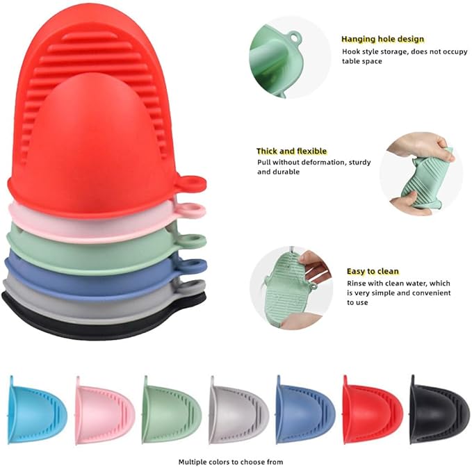 Mini Oven Gloves Silicone Heat Resistant Cooking Pinch Mitts Potholder - Image 3
