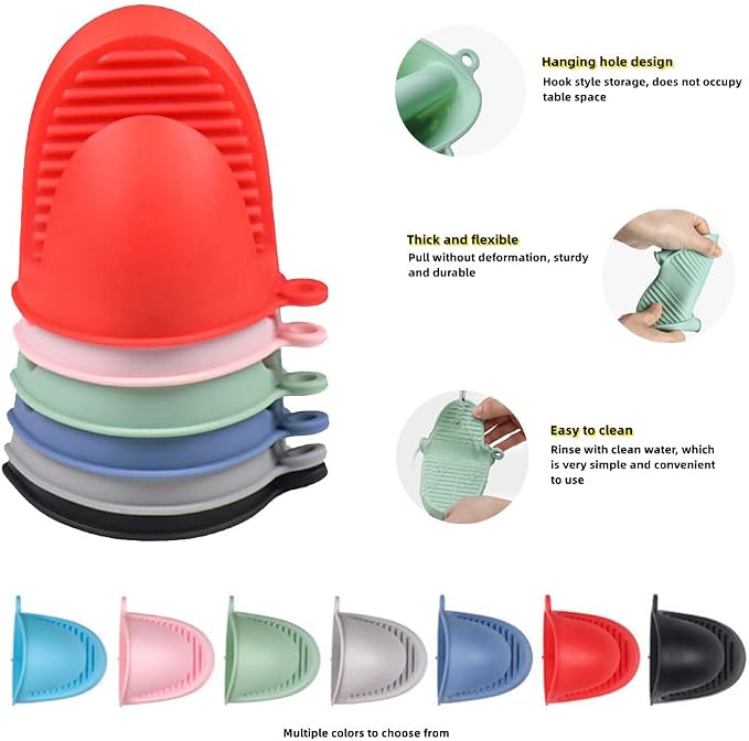 Mini Oven Gloves Silicone Heat Resistant Cooking Pinch Mitts Potholder - Image 6