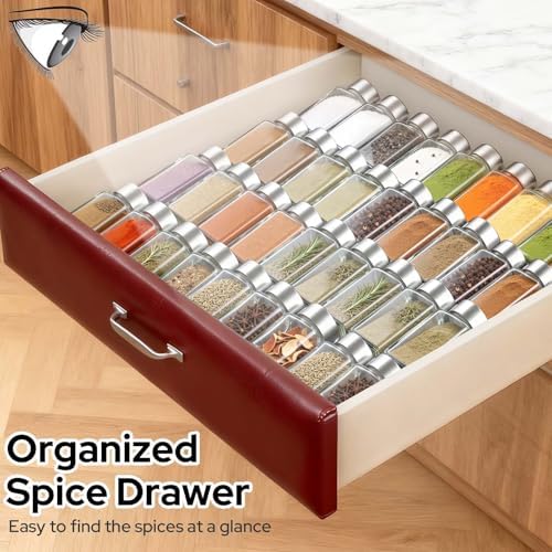 8 Pack Spice Drawer Organiser, Extendable Spice Rack for Inside