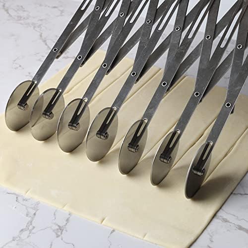 7 Wheel Pastry Cutter Roller Stainless Steel Pizza Slicer Multi-Round