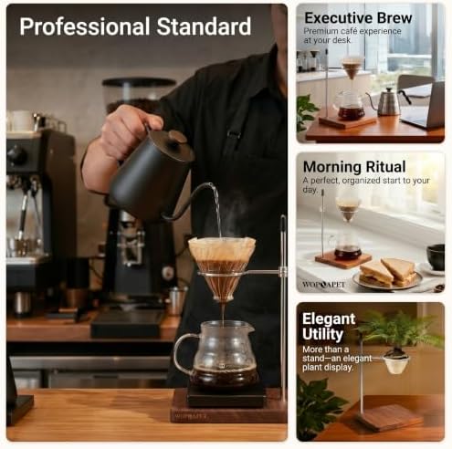 Pour Over Stand with North American Walnut Base & 360° Adjustable