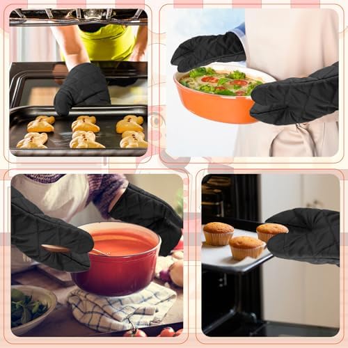 6 Pairs Heat Resistant Oven Mitts Kitchen Oven Gloves 11 Inch Long