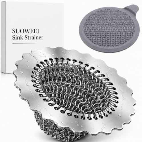 Kitchen Sink Drain Strainer and Stopper Combo, 304 Stainless Steel