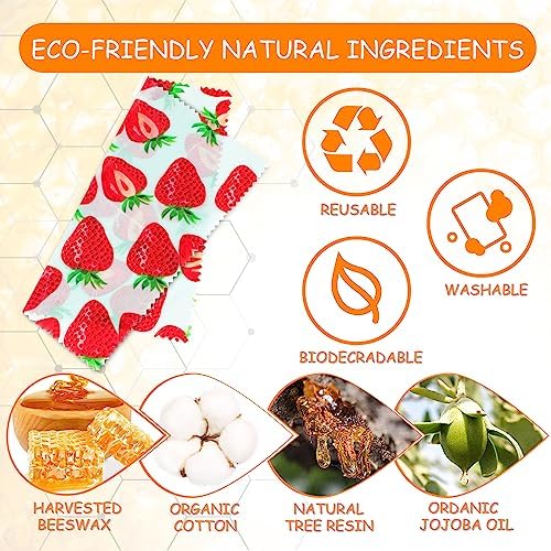 11 Pack Reusable Beeswax Food Wraps