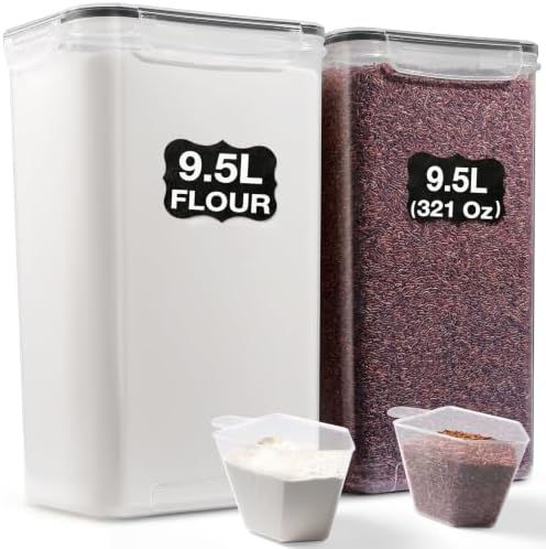 Gorpuire 2-Pack (9.5L | 321 Oz) Extra Large Bulk Food Storage