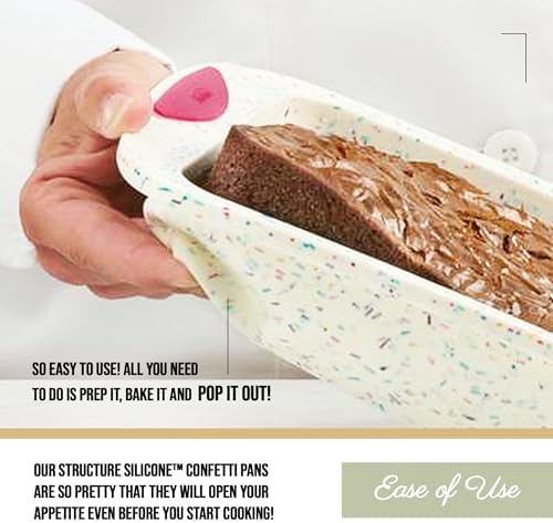 Trudeau 8x8in Confetti Silicone Cake Pan – Reinforced Hybrid of