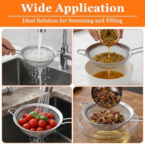 Kenaoeoe 4 PCS Stainless Steel Canning Funnel and Can Strainer Set